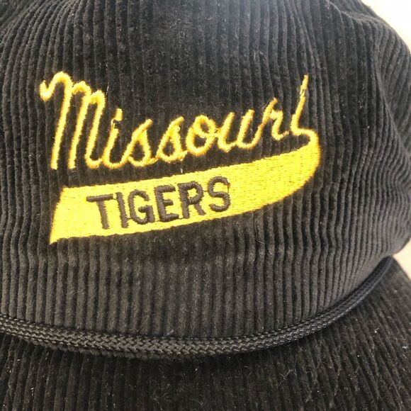 Vtg University Missouri Tigers Corduroy Adjustable Strapback Baseball Hat Cap - Picture 3 of 4